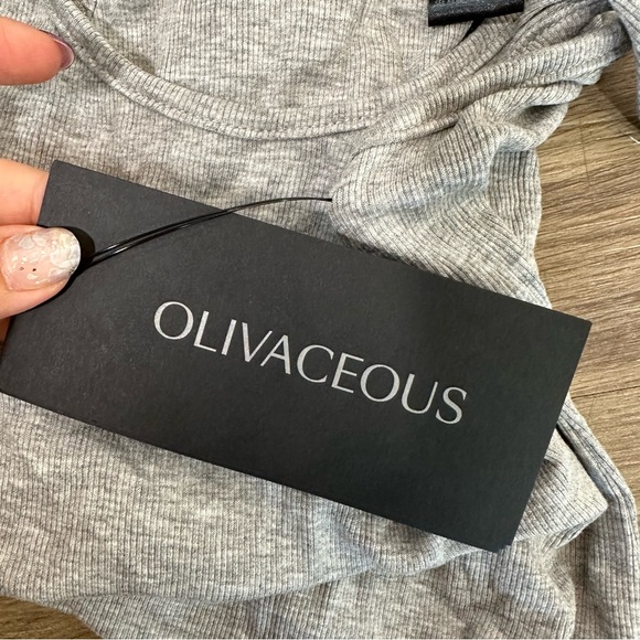 NWT Olivaceous Gray Ribbed Thong Bodysuit - Picture 6 of 6